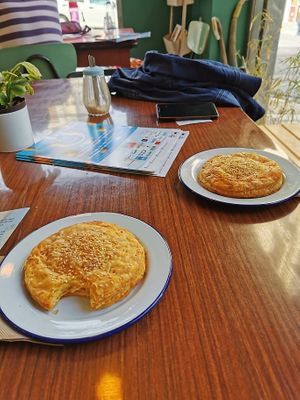 Vegan potato and cheese pie at Bamboo Vegan Cafe in Athens