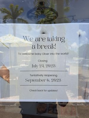 Closed till Sept 6 2023 at Seaside Tea House in Islamorada