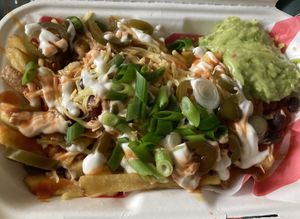 Cheesy chilli fries  at Hank's Dirty in Cambridge