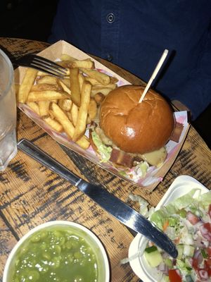 Burger  at Hank's Dirty in Cambridge