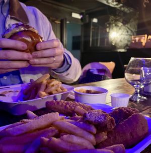 Hank’s wing and Chikn tenders  at Hank's Dirty in Cambridge