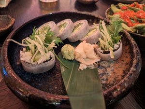 Avocado, cucumber & asparagus roll at The Ivy Asia in Guildford