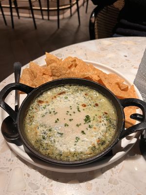 Spinach artichoke dip! Basic but good!  at PLANTA in Brooklyn