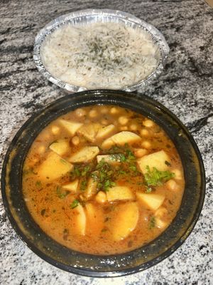Chickpea and potato dish  at Bloom's Naan House in Bloomsburg