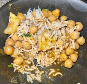 Chickpea and potato with rice (take out)  at Bloom's Naan House in Bloomsburg