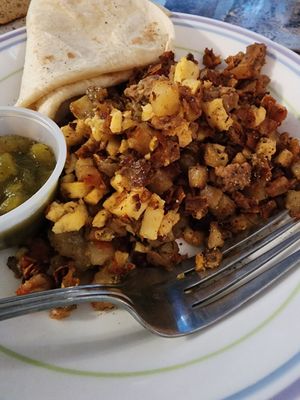Breakfast scramble at The Kit Fox Cafe in Tecopa