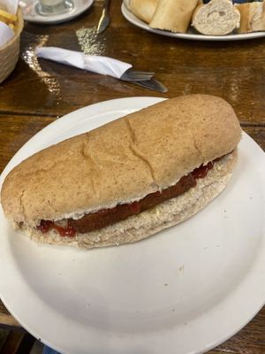 Sausage sandwich   at Tiamo's in Stockport
