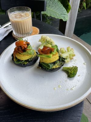 Tofu Benedict   at Tangi Restaurant in Ubud