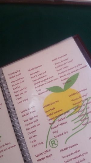 Menu :) at Nang Tam in Hanoi