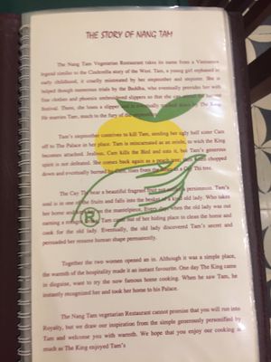 Menu at Nang Tam in Hanoi