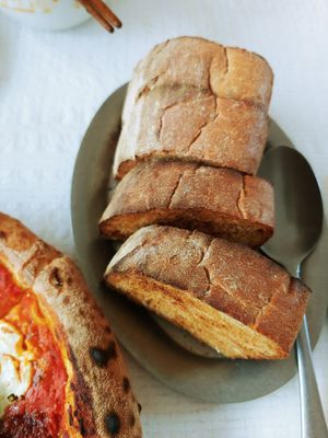 Bread served along hummus at Ferments - 퍼멘츠 in Seoul