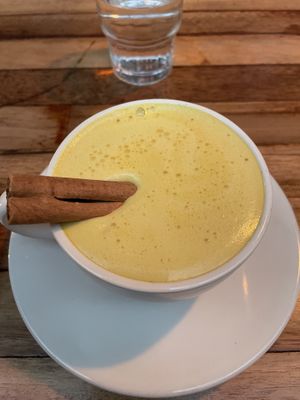 Turmeric latte with soy milk   at Ferments - 퍼멘츠 in Seoul