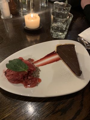 This is their chocolate cherry tart   at The Dinorben Arms in Bodfari