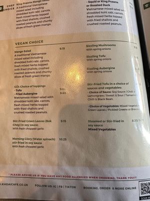 Vegan salads   at Khoai Cafe in London