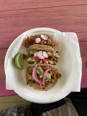 Baja Blossom (my fav) Tofu Asada and shredded ch*ckn  at Antojitos - Edinburgh Street Food in Edinburgh