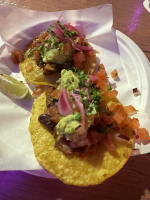 Fried bean tostadas   at Antojitos - Edinburgh Street Food in Edinburgh