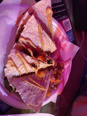 Seitan Barbacoa Quesadilla   at Antojitos - Edinburgh Street Food in Edinburgh