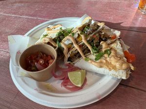 Seitan Barbacoa Quesadilla   at Antojitos - Edinburgh Street Food in Edinburgh