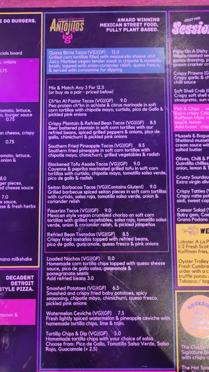 All vegan menu! at Antojitos - Edinburgh Street Food in Edinburgh