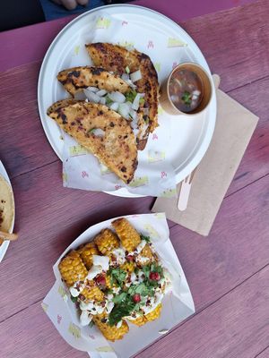 Quesa Birria tacos and corn ribs at Antojitos - Edinburgh Street Food in Edinburgh