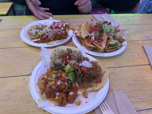Loaded nachos and most of the tacos. Everything was delicious! at Antojitos - Edinburgh Street Food in Edinburgh