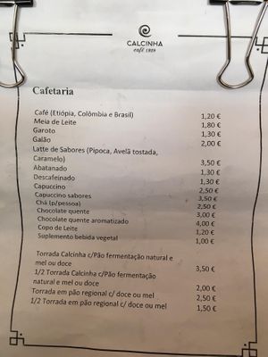 Great coffees at great prices   at Café Calcinha in Loule