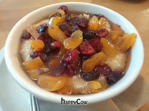 Steel cut oatmeal with dried fruit at 'sNice - Soho in New York City