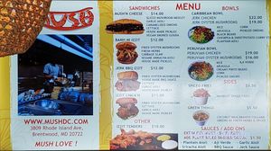 Menu at Mush - Pop-Up in Brentwood