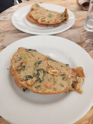Vegan Omelette at Bizcotela in Bogota
