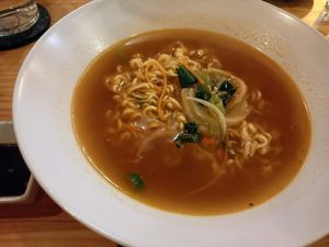 Vegan ramen (ask for no eggs) at Kim's Bap in Sevilla