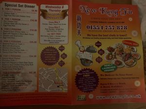 Menu  at New Kung Fu Chinese in Llanelli