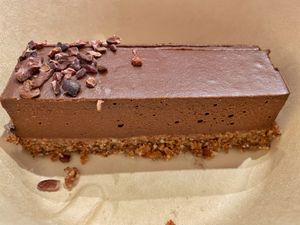 Chocolate mousse cake at Bionectar in Girona