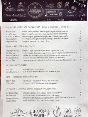 Menu (English)   at Bionectar in Girona