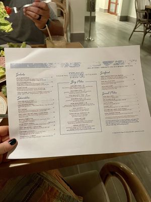 Menu as of February 2023  at Trova Coastal Kitchen in Humacao