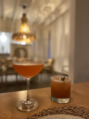 Jibarito and Guyaberra cocktails  at Trova Coastal Kitchen in Humacao