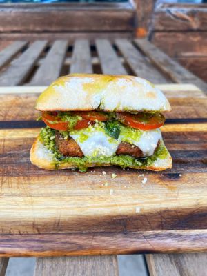 Crispy Chicken Pesto at Mission Burger Co in Austin