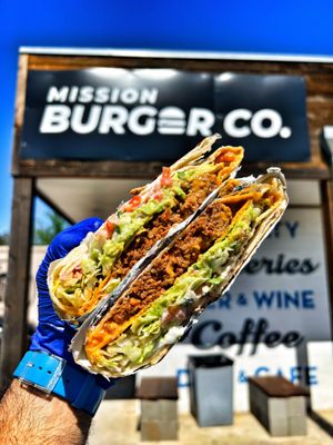 Our Famous Crunchwrap at Mission Burger Co in Austin