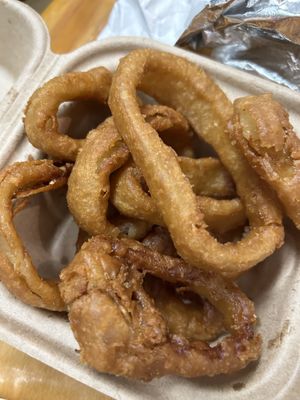Onion rings  at Mission Burger Co in Austin