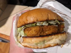 Classic chicken sandwich at Mission Burger Co in Austin