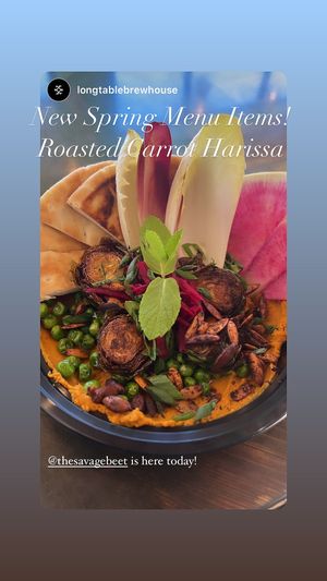 Roasted Carrot Harissa Dip at The Savage Beet in Denver