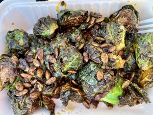 Glazed brussel sprouts   at The Savage Beet in Denver