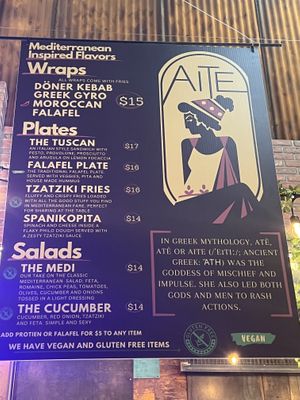 Menu  at AITE - Mediterranean Inspired Foods in Colorado Springs