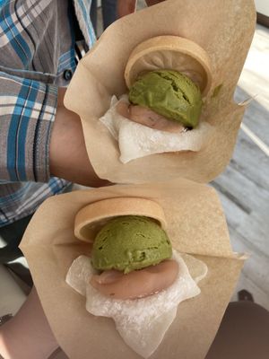 Sakura mochi matcha monaka   at Ice Biyori あいす日和 in Kamakura