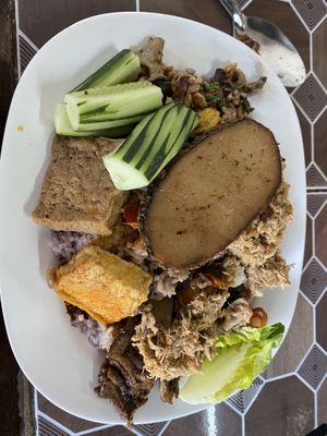 I got rice with a bit of everything   at Nuson in Chiang Mai