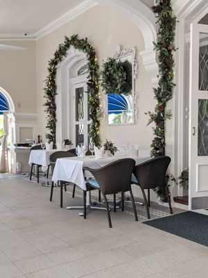 Front patio space at Huckleberry in Hamilton