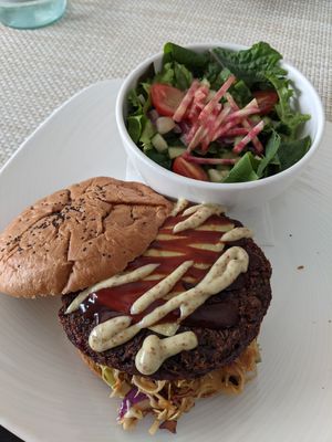 Garden burger at Huckleberry in Hamilton