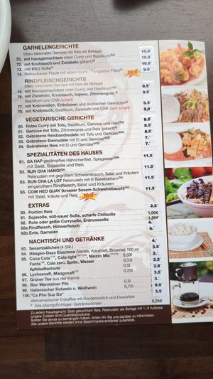 Menu Page 4 at Asia Com Bui in Frankfurt