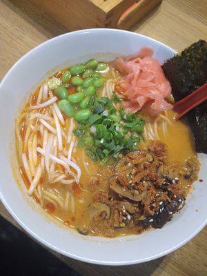 vegan szechuan korean ramen at Bōru Ramen Shop in Lublin