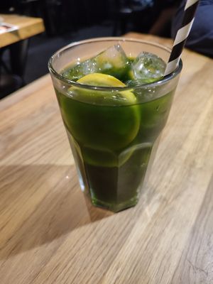 Matcha ice tea at Bōru Ramen Shop in Lublin