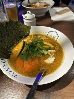 Vegan ramen with nori   at Rakkan Ramen in Tokyo